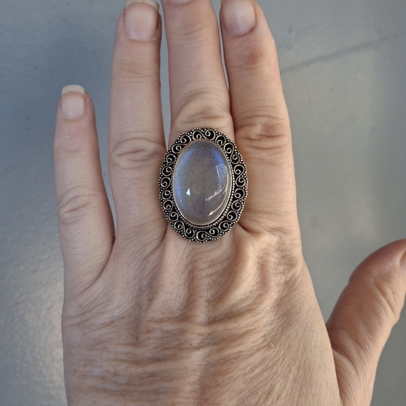 New Dichroic Glass 925 Silver Ring.  - Picture 14 of 16